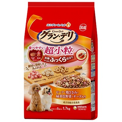 ユニチャーム　グラン・デリ　ふっくら仕立て　超小粒　1．7ｋｇ　成犬用【ｍ特】