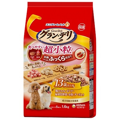 ユニチャーム　グラン・デリ　ふっくら仕立て　超小粒　13歳以上用 　1．6ｋｇ【ｍ特】