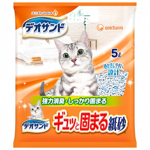 デオサンド　ギュッと固まる紙砂　5L ×6袋　まとめ買い