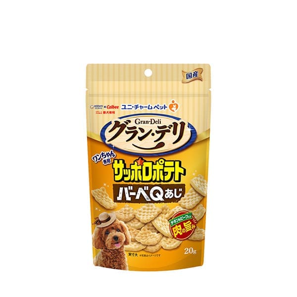 ユニチャームペット　グラン・デリ　ワンちゃん専用　サッポロポテト　バーベＱあじ　チキン＆ビーフ入り　20g　犬用　スナック　おやつ