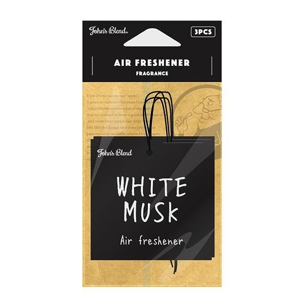 【ネコポス対応】ジョンズブレンド John’s Blend スクエアデザインエアーフレッシュナー 3個 OAJOH1001 ホワイトムスク