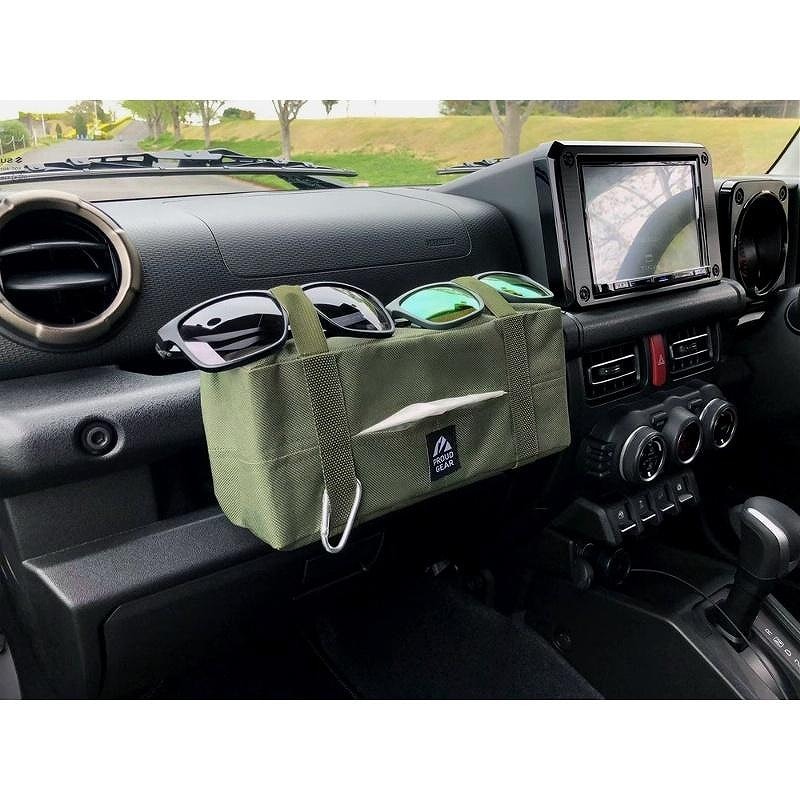 PROUD GEAR ティッシュカバー＆サングラスホルダー オリーブカーキ PGR-004