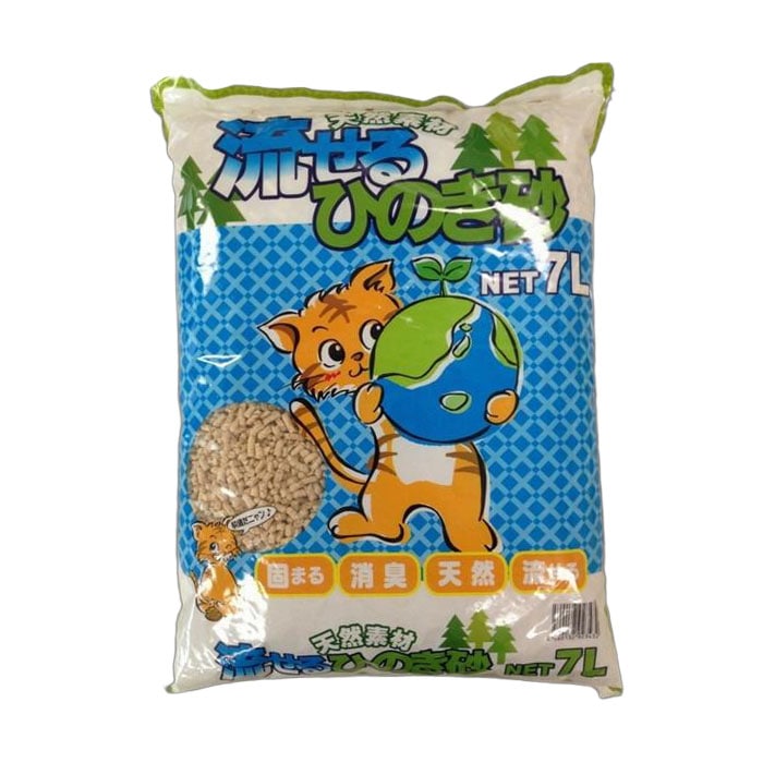 流せる　猫砂　流せるひのき砂　7L
