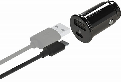 コンパクトDC充電器PD+QC＆ケーブルC/C （X-309） | 車用充電器