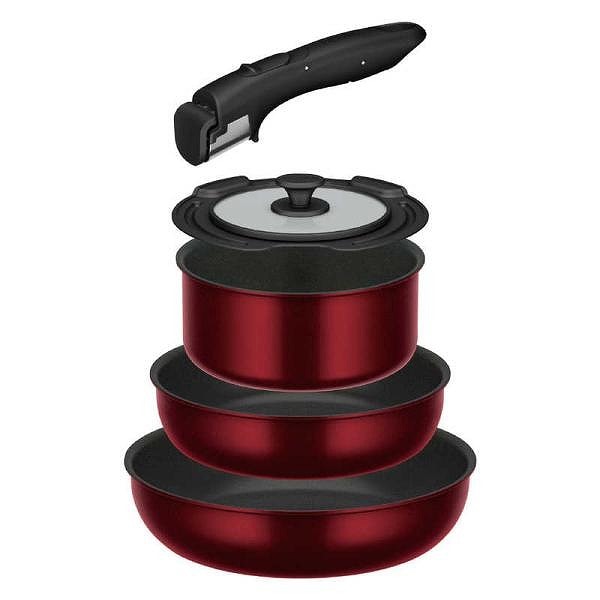 THERMOS　サーモス　KSD-5A　取っ手のとれるフライパン　5点セット　ディープレッド