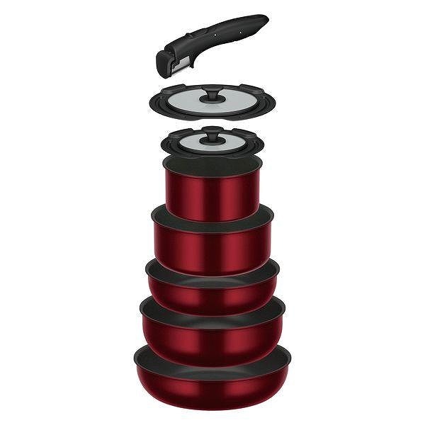 THERMOS　サーモス　KSD-8A　取っ手のとれるフライパン　8点セット　ディープレッド