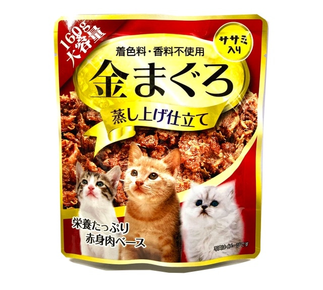 ペットライフクリエイト　金まぐろ 蒸し上げ仕立て　ササミ入り 大容量　160g