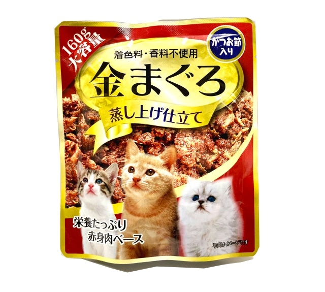 ペットライフクリエイト　金まぐろ 蒸し上げ仕立て かつお節入り 大容量160g