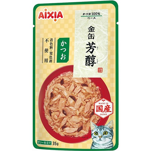 アイシア AIXIA  金缶 芳醇 かつお パウチ ゼリー仕立て 35g  猫  キャットフード