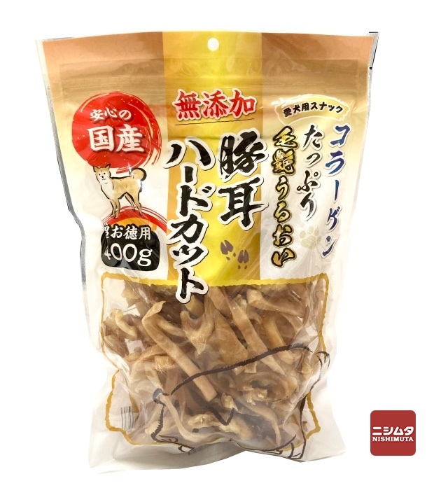 レーブ　無添加　豚耳ハードカット　超お徳用400g　国産　犬用　スナック