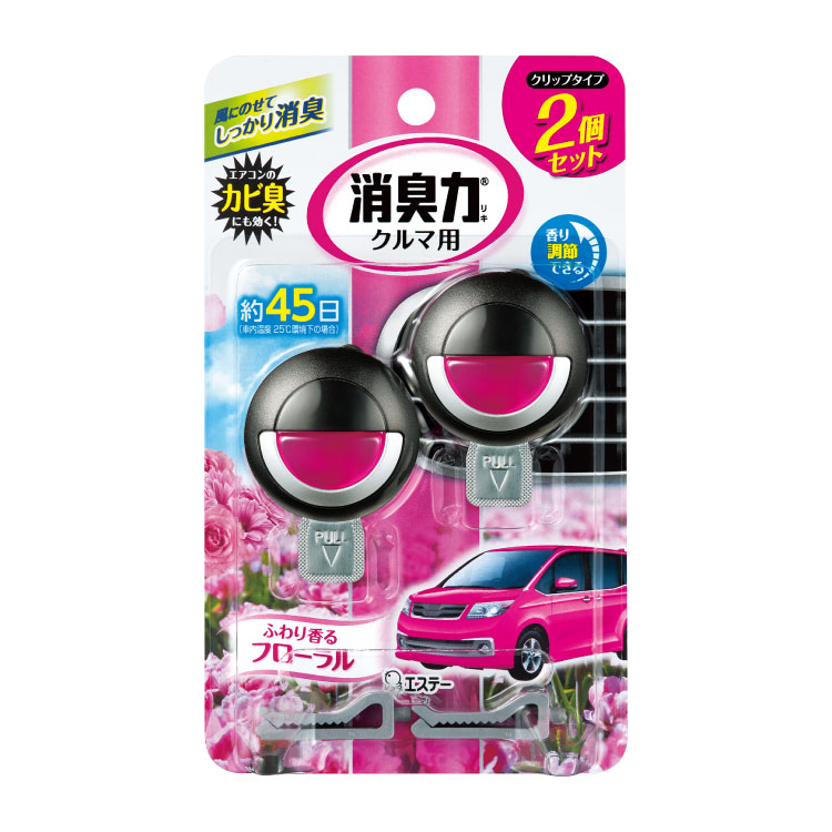 エステー クルマの消臭力 フローラルの香り 2個入り【ｍ特】