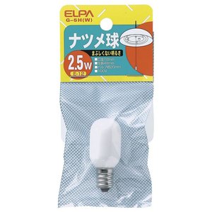 エルパ ナツメ球 2.5W E12 G-5H(W)【ホワイト】