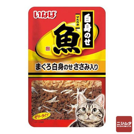 いなば マルウオ 白身のせパウチ まぐろ白身のせささみ入り ゼリータイプ 40g
