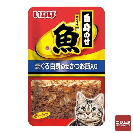 いなば マルウオ 白身のせパウチ まぐろ白身のせかつお節入り ゼリータイプ 40g