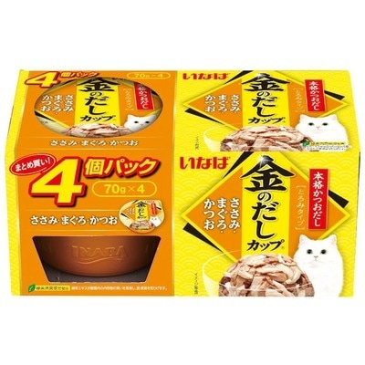 いなば　金のだしカップまぐろ・かつおバラエティ70g全部で96カップ いなばペットフード 金のだしカップ かつおバラエティ 70g 12個