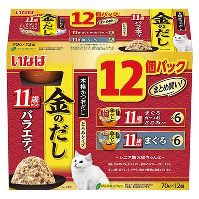 いなば ペットフード金のだしカップ12個パック 11歳からの高齢猫用バラエティ 70g×12個
