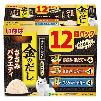 いなば ペットフード金のだしカップ12個パック ささみバラエティ 70g×12個