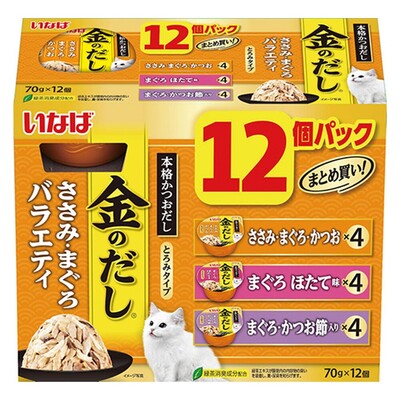 いなば ペットフード金のだしカップ12個パック ささみまぐろバラエティ 70g×12個