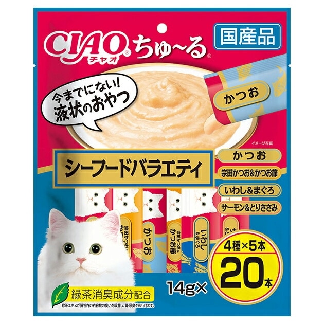 いなば　CIAO　ちゅ～る　シーフードバラエティ　14g×20本入　CIAOちゅーる　チャオ