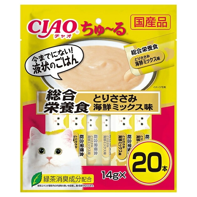 いなば　CIAO　ちゅ～る　総合栄養食　ささみ海鮮ミックス味　14g×20本　CIAOちゅーる　チャオ