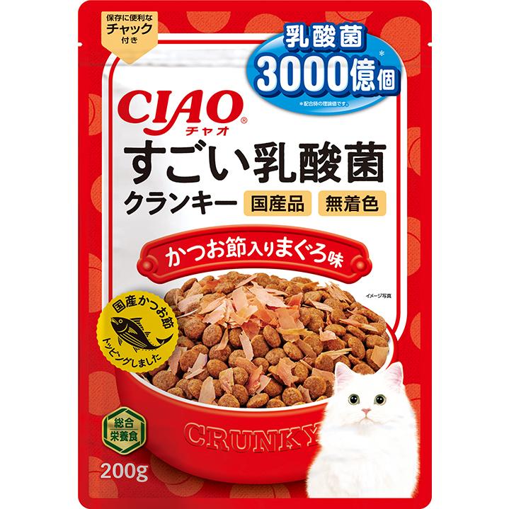 いなば CIAO チャオ すごい乳酸菌 クランキー かつお節入り まぐろ味 200g