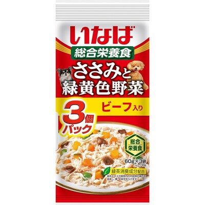 いなば　ささみと緑黄色野菜　犬　ビーフ入り　60g×3袋