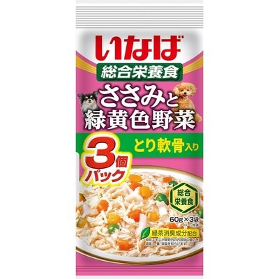 いなば　ささみと緑黄色野菜　とり軟骨入り　60g×3袋