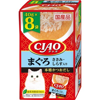 いなば　CIAOパウチ　まぐろ　ささみ・しらす入り　40g×8個パック　