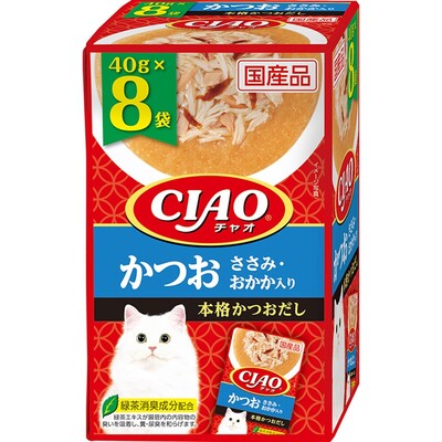 いなば　CIAOパウチ　かつお　ささみ・おかか入り　40g×8個パック　