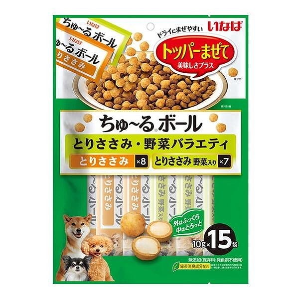 いなば ペットフード ちゅ~るボールとりささみ・野菜バラエティ 10g×15袋
