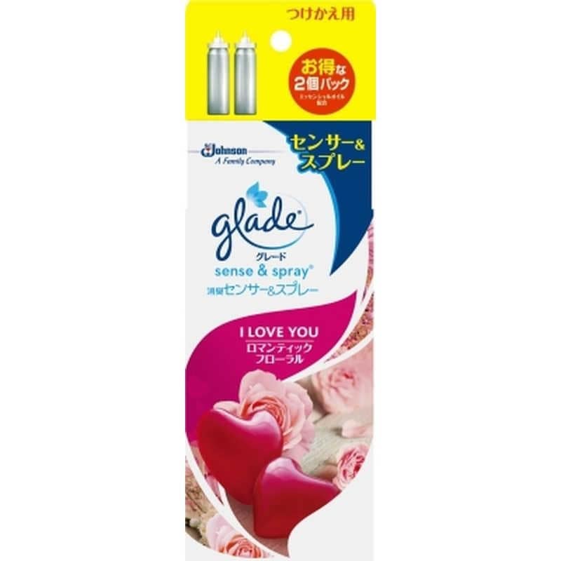 SCJohnson  glade(グレード)  消臭センサー＆スプレー つけかえ用カートリッジ 18mL×2個パック ロマンティックフローラル　