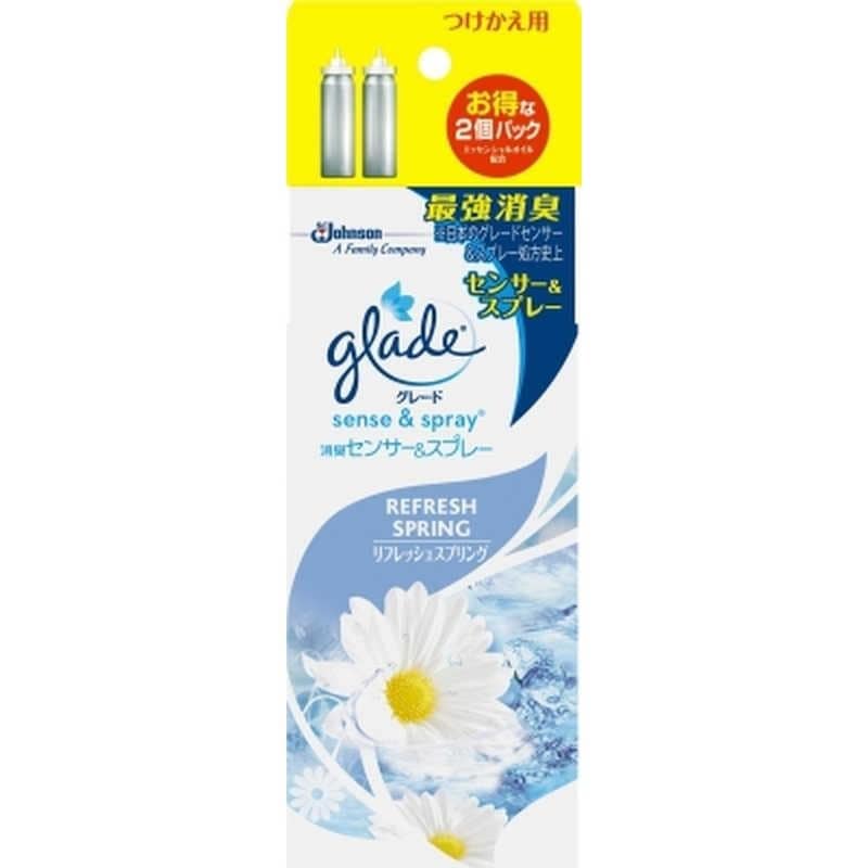 SCJohnson  glade(グレード)  消臭センサー＆スプレー つけかえ用カートリッジ 18mL×2個パック リフレッシュスプリング　