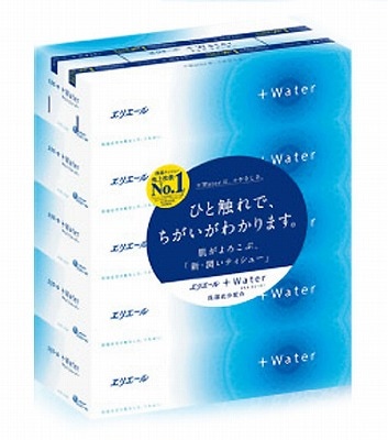 【エリエール】エリエール＋Water（プラス ウォーター）180組×5個パック　 花粉 花粉対策