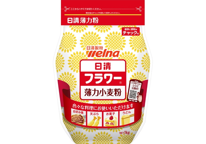 日清製粉ウェルナ 日清 フラワー 薄力小麦粉 密封チャック付 1kg