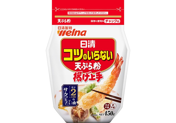 日清製粉ウェルナ 日清 コツのいらない天ぷら粉 揚げ上手 チャック付 450g