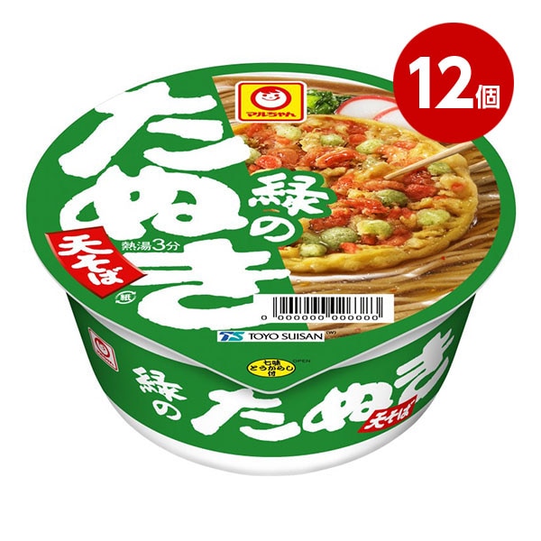 東洋水産 マルちゃん 緑のたぬき天そば 西 101g×12個入
