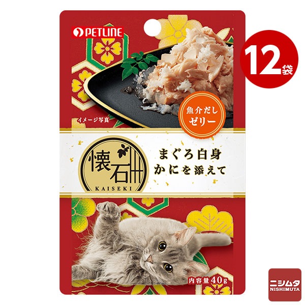 ペットライン　懐石レトルト　まぐろ白身かにを添えて　魚介だしゼリー　40g×12コ入り