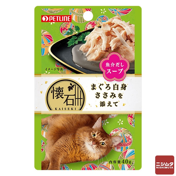 ペットライン　懐石レトルト　まぐろ白身ささみを添えて　魚介だしスープ　40g