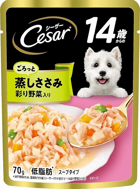 マースジャパン シーザーパウチ 14歳からの 蒸しささみ 野菜入り 70g