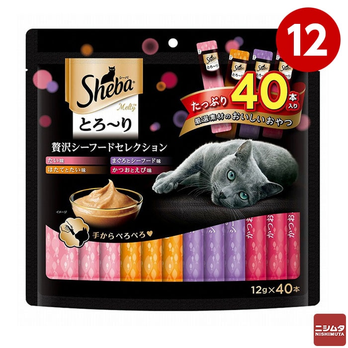 マースジャパン シーバ とろ～り メルティ 贅沢シーフードセレクション 12g×40本 12個セット【ｍ特】