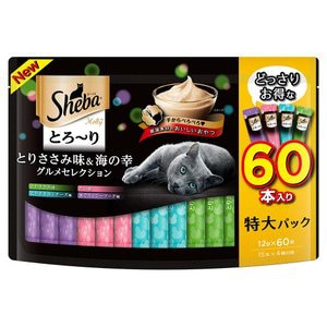 マースジャパン シーバ とろ～り メルティ とりささみ味＆海の幸 グルメセレクション 12g×60本