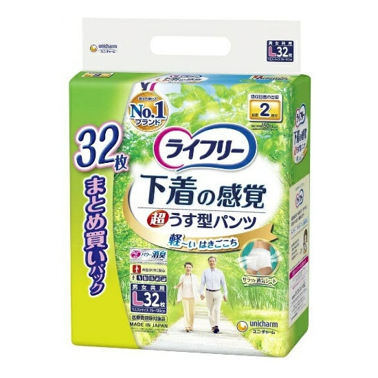 ユニチャーム ライフリ－ 超うす型下着感覚パンツ L 32枚