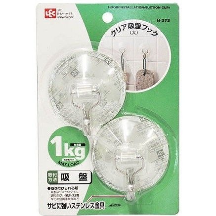 レック クリア吸盤フック 大 2個入り H-272 | フック | ニシムタ