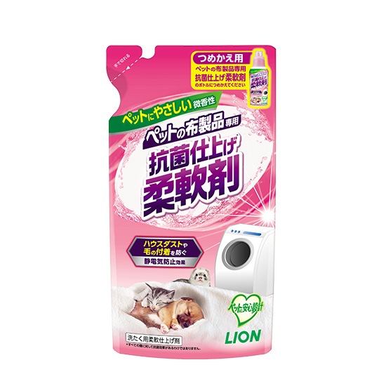 ライオンペット　ペットの布製品専用　抗菌仕上げ柔軟剤　つめかえ用　300g