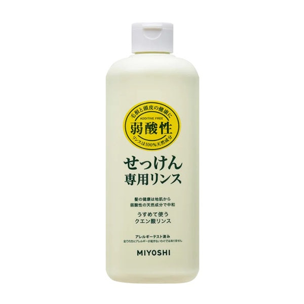 ミヨシ石鹸 無添加 せっけんシャンプー専用リンス 350ml
