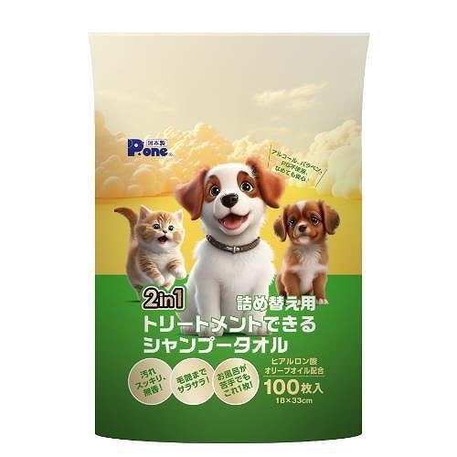 P.one 2in1 トリートメントできるシャンプータオル 詰替 100枚入