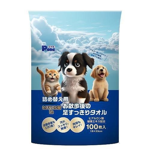 P.one ヒアルロン酸inお散歩後の足すっきりタオル 詰替 100枚入