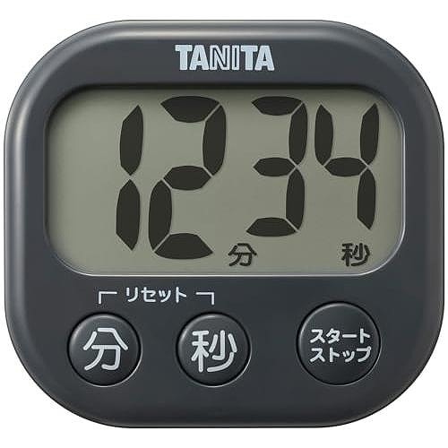 タニタ TANITA 抗菌でか見えタイマー キッチンタイマー ダークグレー TD429GY TD-429-GY