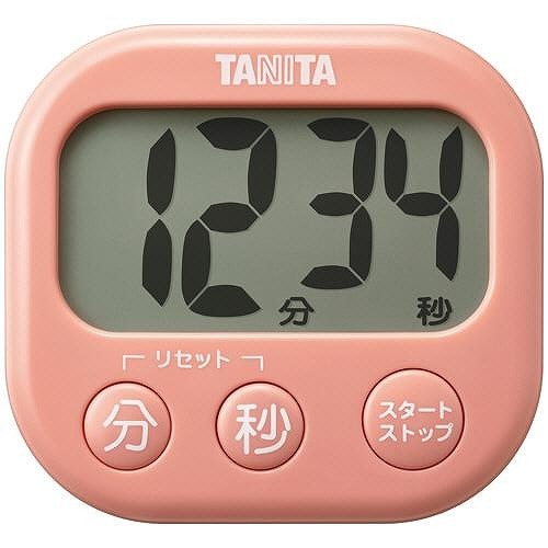 タニタ TANITA 抗菌でか見えタイマー キッチンタイマー コーラルピンク TD429PK TD-429-PK