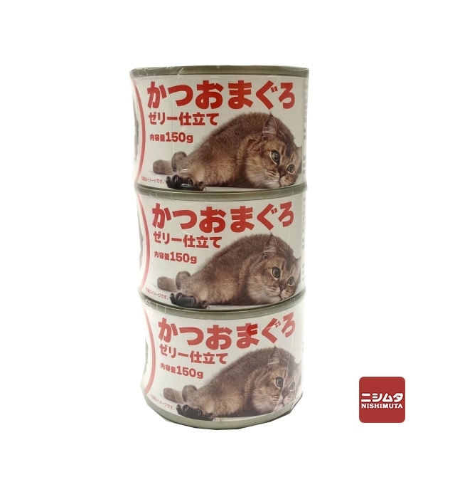 ペットライブラリー　かつおまぐろ缶　ゼリー仕立て　150g×3個　猫缶　キャットフード